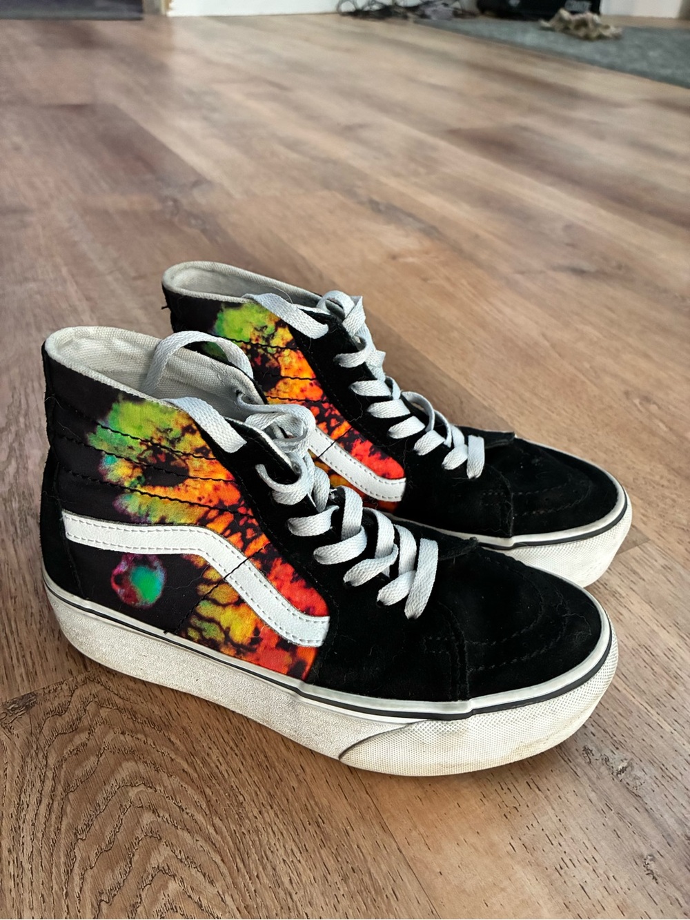 Vans Black Tie-Dye High-Top Platform Sneakers
